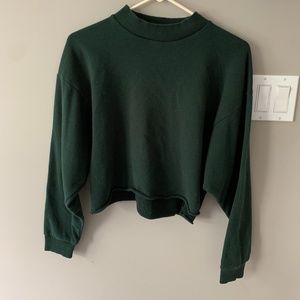 Green Cropped Sweatshirt